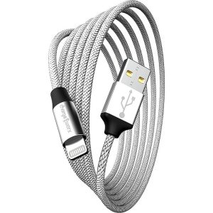 Chargeworx CHA-CX4859SL  10-FT LIGHTNING CABLE CLEAR BOX PKG SILVER