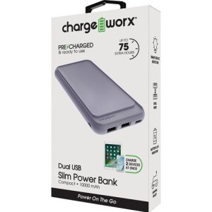 Chargeworx CHA-CX6861LV  10000 MAH POWER BANK WIT WITH LED