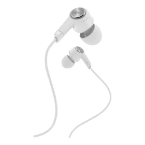 Coby CVE225WH EARBUDS METAL HOUSING MIC 1-TOUCH SLVR