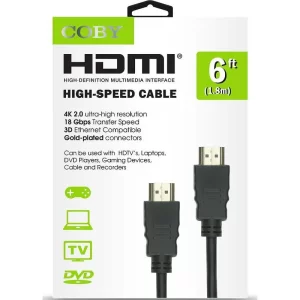Coby CHD06A HDMI 6-FT/4K/2.0-ULTRA-HD 3D READY 1080P GOLD-PLATD