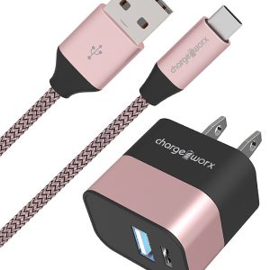 Chargeworx CHA-CX3210RG C- TYPE  WALL CHARGER WITH TYPE C CABLE