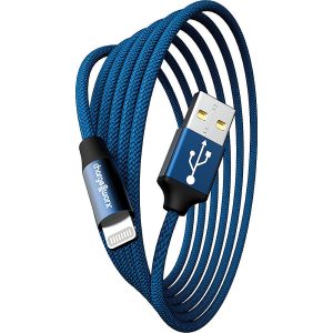 Chargeworx CHA-CX4859BL  10-FT LIGHTNING CABLE CLEAR BOX PKG BLUE