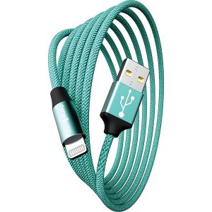Chargeworx CHA-CX4859TL  10-FT LIGHTNING CABLE CLEAR BOX PKG TEAL