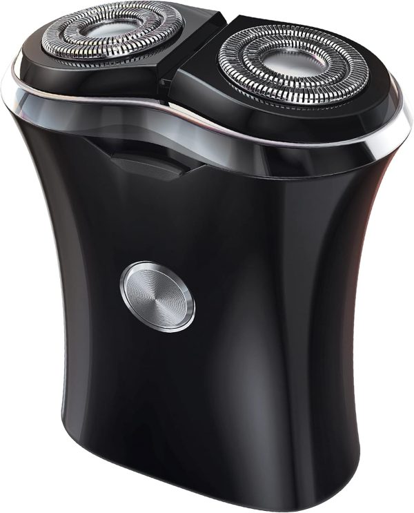 Perry Ellis PER-PM200BK TRAVEL SHAVER W/ DUAL ROTARY HEADS BLACK