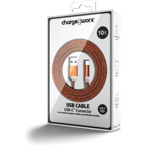 Chargeworx CHA-CX1070ORG  6-FT USB-C Orange