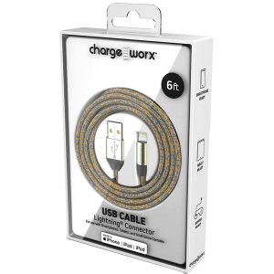 Chargeworx CHA-CX1191MC  10-FT LIGHTNING CABLE MULTI-COLOR