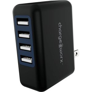 Chargeworx CHA-CX2507BK  Wall-Charger 4-Port-USB 4 2A