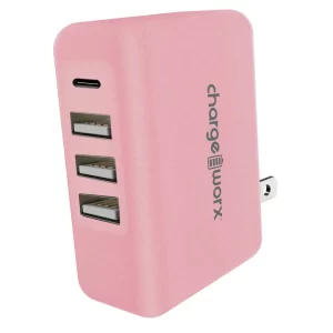 Chargeworx CHA-CX2507RG  USB WALL CHARGER 4-PORT CURRENT VERSION 3A+1C