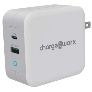 Chargeworx CHA-CX3030WH FOR LAPTOP ( 100W ) A + C PD WALL CHARGER  100W DUAL PORT