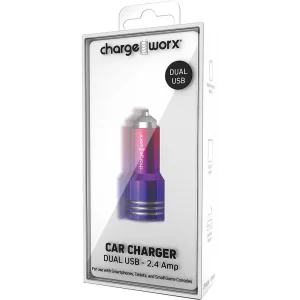 Chargeworx CHA-CX3076IR  2.4A DUAL USB CAR CHARGER