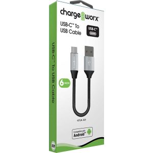 Chargeworx CHA-CX4862BK  6 INCH USBC CABLE