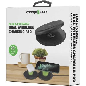 Chargeworx CHA-CX5176BK  DUAL 10W FOLDABLE WIRELESS PAD