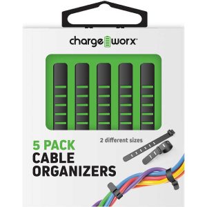 Chargeworx CHA-CX5240BK  Cable Organizers 5-Pack