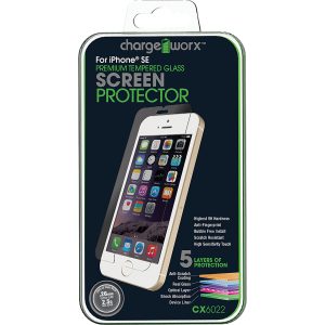 Chargeworx CHA-CX6022  iphone 5se glass screen protector crystal pkg
