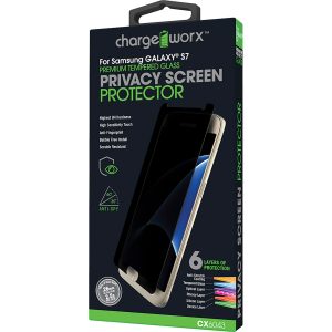 Chargeworx CHA-CX6043  GALAXYS7 PRIVACY GLASS SCREEN PRO BOX PKG