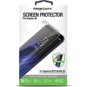 Chargeworx CHA-CX6054WH  S8 3D CURVED CLEAR RIM BOX PACKAGING