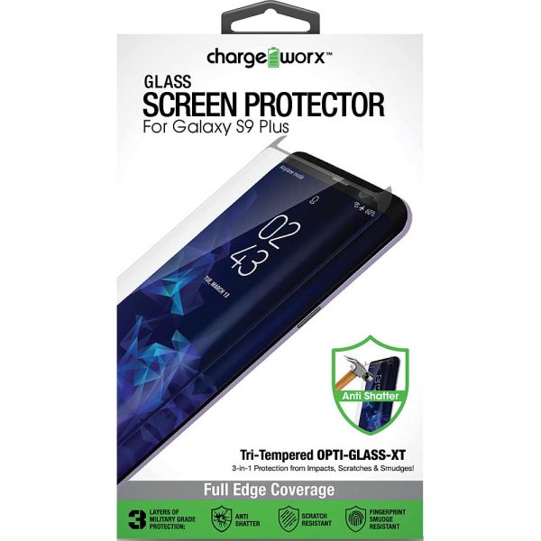 Chargeworx CHA-CX6062BK  GALAXY S9 FULL COVERAGE GLASS BOX PACKAGING