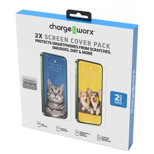 Chargeworx CHA-CX6087  GLASS SCREEN PROTECTOR IPHN 13/14 PRO  2-PK