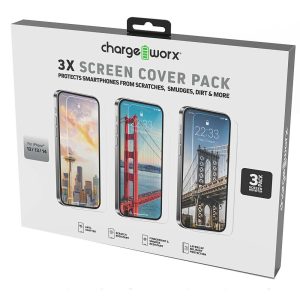 Chargeworx CHA-CX6088  GLASS SCREEN PROTECTOR IPHN 13/14 PRO  3-PK