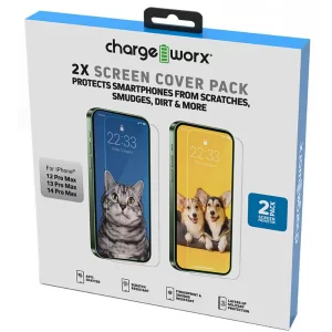 Chargeworx CHA-CX6093  GLASS SCREEN PROTECTOR IPHN 13/14 PRO MAX 2PK