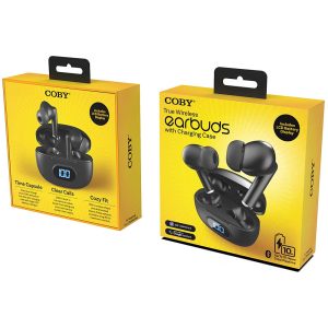 Coby CETW526BK STEM TWS W/ LCD INDICATOR BLK