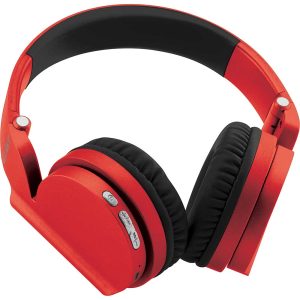 Coby CHBT711GMR Bluetooth Headphone Gray/Red 24-HR MIC Wired/Wirless F