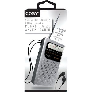 Coby CR203SL POCKET-SIZE RADIO BLACK AM/FM EARBUD-INCLUDED AA