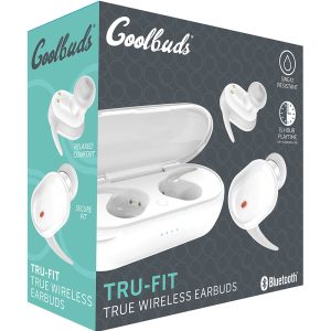 Coby CoolBuds CPETW524WH TWS TOUCH EARBUDS BT WHI W/ CHARGING CASE MIC