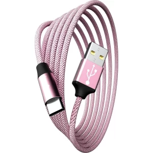 Chargeworx CHA-CX4881LP  10-FT USB-C TO A CABLE CLEAR BOX PKG LIGHT PINK