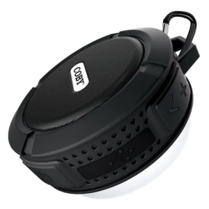 Coby CSTW427BK SHOWER SPKR SUCTION CUP IPX4 CARABINER BLK
