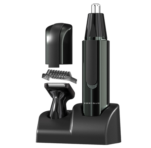 Perry Ellis PER-PM212BK NOSE/EAR/BEARD TRIMMER W/STAND BLK MENS