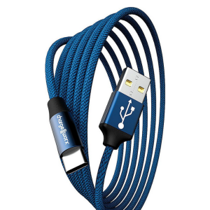 Chargeworx CHA-CX4881BL  10-FT USB-C TO A CABLE CLEAR BOX PKG BLU