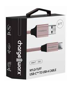 Chargeworx CHA-CX4910RG C-TYPE  6 FT NYLO TUFF TYPE C CABLE