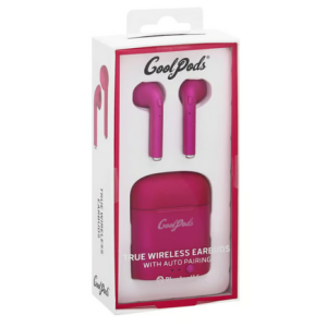 Coby CoolBuds CETW523PNK TWS BLUETOOTH EARBUDS OPEN FRONT-PKG