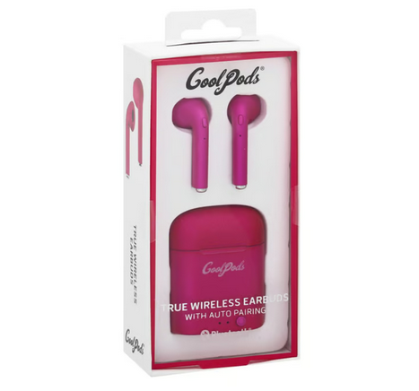 Coby CoolBuds CETW523PNK TWS BLUETOOTH EARBUDS OPEN FRONT-PKG