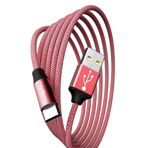 Chargeworx CHA-CX4881COR  10-FT USB-C TO A CABLE CLEAR BOX PKG CORAL