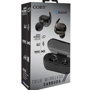 Coby CETW554BLK TWS TOUCH EARBUDS BT BLK W/ CHARGING CASE MIC