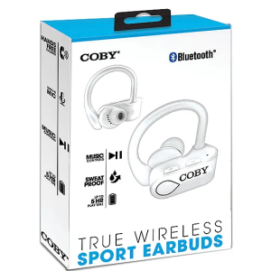 Coby CETW560WHI TWS SPORT EARBUDS BT MIC RECH LI-ON 300MAH BATT WH