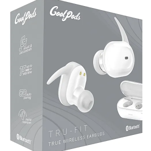 Coby CoolBuds CPETW654WH TWS TOUCH EARBUDS BT WHT W/ CHARGING CASE MIC