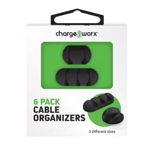 Chargeworx CHA-CX5235BK  6-PK CABLES MANAGEMENT BLACK