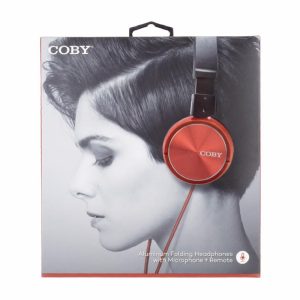 Coby CVH825RD HEADPHONES ADJ HEADBAND MIC STEREO QUAL RED