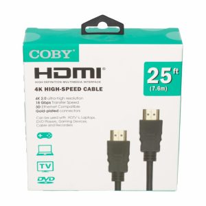 Coby CHD25A HDMI 25-FT/4K/2.0-ULTR-HD 3D READY 1080P GOLD-PLATD