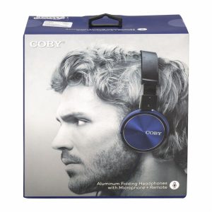 Coby CVH825BL HEADPHONES ADJ HEADBAND MIC STEREO QUAL BLUE